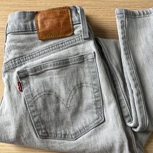 LEVI’S Premium 501 Skinny high rise button fly jeans waterless grey W 25